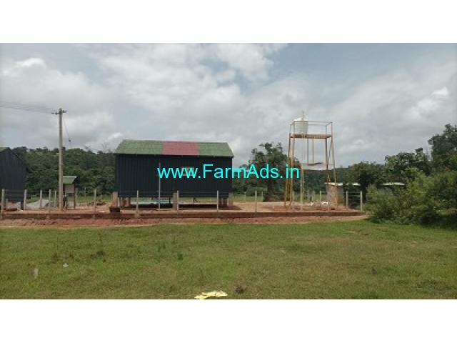 2 acre plain land with 2 wooden cottages for sale in Mudigere